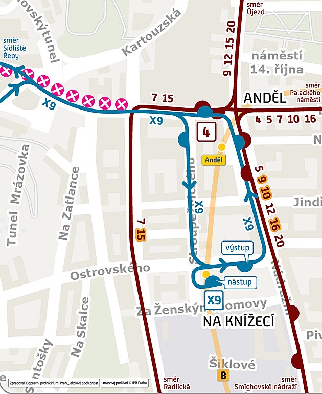 Z d�vodu �dr�by tramvajov� trati doch�z� ke kr�tkodob�mu p�eru�en� provozu...