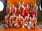 �eské basketbalistky na oficiálním focení p�ed kvalifikací o MS 2026. Horní...