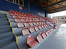 Stav m�stského stadionu v Srbské ulici v Brn� v b�eznu 2026