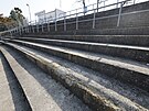 Stav m�stského stadionu v Srbské ulici v Brn� v b�eznu 2026