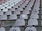 Stav m�stského stadionu v Srbské ulici v Brn� v b�eznu 2026