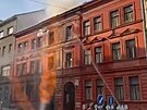 Po�ár plynu v pra�ských Hole�ovicích. (10. b�ezna 2026)