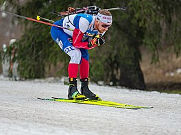 Vít�zslav Hornig na trati sprintu v estonském Otepää