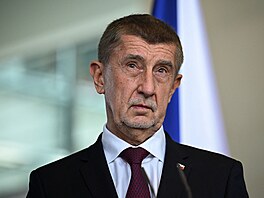 �eský premiér Andrej Babi� a n�mecký kanclé� Friedrich Merz na spole�né tiskové...