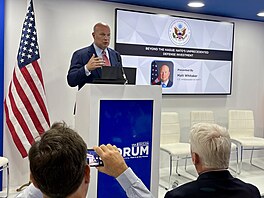 Americký velvyslanec p�i NATO Matthew Whittaker. (17. �ervna 2025)