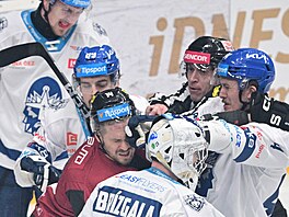 Momentka z druhého zápasu p�edkola play off mezi Spartou a Kladnem.