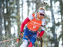 Vít�zslav Hornig na trati stíhacího závodu v Otepää