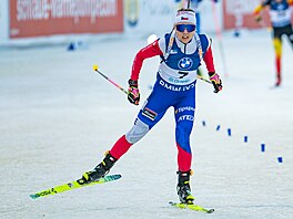 Tereza Voborníková na startu stíhacího závodu v Otepää