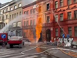 Po�ár plynu v pra�ských Hole�ovicích. (10. b�ezna 2026)