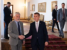 Prezident Petr Pavel p�ijal premiéra Andreje Babi�e (ANO) na Pra�ském hrad�....
