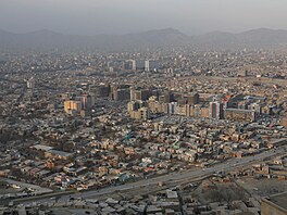 Letecký pohled na Kábul. (27. ledna 2017)