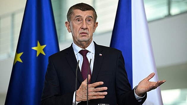 �esk� premi�r Andrej Babi� a n�meck� kancl�� Friedrich Merz na spole�n� tiskov� konferenci v Berl�n� (10. b�ezna 2026)