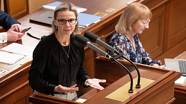 Sn�movna projedn�v� n�vrh z�kona o st�tn�m rozpo�tu �esk� republiky na rok 2026. Na sn�mku ministryn� pro m�stn� rozvoj Zuzana Mr�zov� (ANO). (11. b�ezna 2026)