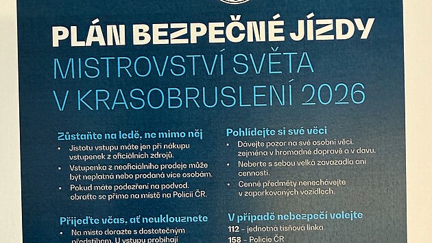 Pl�n bezpe�n� j�zdy MS v krasobruslen� v Praze - manu�l pro fanou�ky
