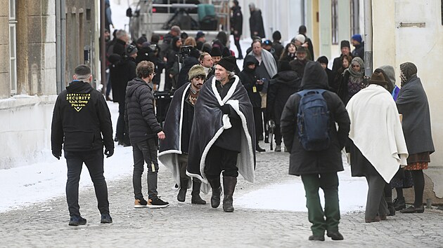 Natá�ení filmu What Happens at Night re�iséra Martina Scorseseho v Ú�t�ku na...