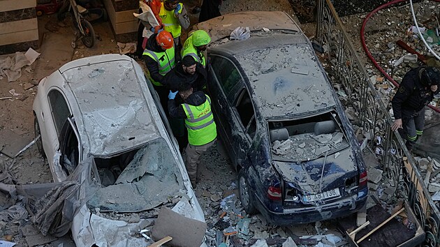 N�sledky izraelsk�ch leteck�ch �der� v Bejr�tu v Libanonu. (11. b�ezna 2026)