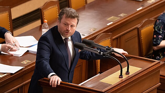 Poslanec ODS Vojt�ch Munzar v Poslaneck� sn�movn�. (12. b�ezna 2026)