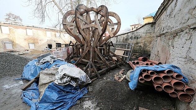 Stavba budouc�ho d�tsk�ho hospice v b�val� usedlosti Cibulka v pra�sk�ch Ko����ch. Fotografie zachycuje stav k prosinci 2025.