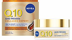 Luxusní ple�ové máslo Nivea Q10 Collagen Expert s bohatou texturou poskytuje...