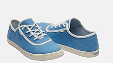 Modré d�ínové tenisky Toms s bílým lemováním, cena 468 K�