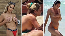 Tyto krásky s odhalením poprsí na ve�ejnosti nemají problém.