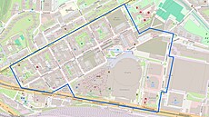 Oblast v okolí O2 arény, kam p�i MS v krasobruslení bude mo�né vjet pouze na...