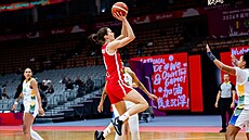 Veronika Vorá�ková zakon�uje v zápase s Brazílií b�hem kvalifikace o MS 2026.