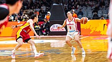 Karolína �otolová b�hem utkání s �ínou.