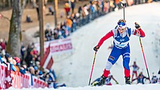 Tereza Voborníková na trati stíhacího závodu v Otepää