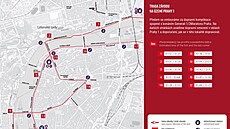 Trasa p�lmaratonu (28. b�ezna 2026) v centru Prahy