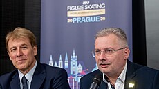Prezident organiza�ního výboru MS v krasobruslení Ev�en Mil�inský (vpravo) a...