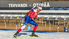 Vít�zslav Hornig odjí�dí ze st�elnice v singlmix �taf�t� v Otepää.