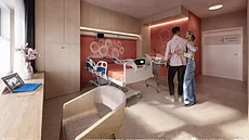 Vizualizace nové porodnice v Ba�ov� nemocnici ve Zlín� (b�ezen 2026)