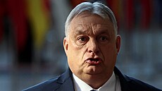 Ma�arský premiér Viktor Orbán na summitu EU v Bruselu (19. b�ezna 2026)