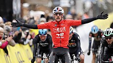 Dorian Godon se raduje z triumfu v sedmé etap� Pa�í�-Nice.