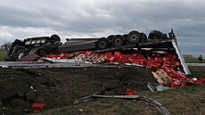 Kamion s pivem havaroval u Sedlce. (16. b�ezna 2026)