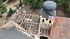 Stavba budoucího d�tského hospice v bývalé usedlosti Cibulka v pra�ských...