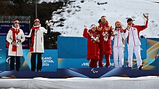 Simona Bubení�ková a její trasér David �r�tek si od vít�zné Rusky dr�eli odstup.