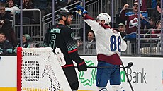 Martin Ne�as (88) slaví gól Colorado Avalanche v zápase se Seattle Kraken,...