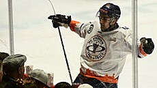 Vasyl �pilka z Litom��ic slaví gól.