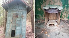 Poslední dochovanou historickou lesní toaletu u Beethovenovy stezky v Karlových...