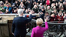 První dáma Eva Pavlová a prezident Petr Pavel po inauguraci Petra Pavla.