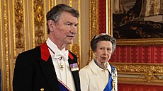 Tim Laurence a princezna Anna na banketu ve Windsoru u p�íle�itosti náv�t�vy...