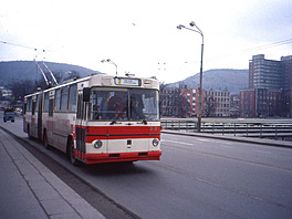Kloubový trolejbus �koda-Sanos S 200, Zlín, 1992