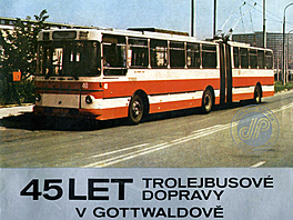 Kloubový trolejbus �koda-Sanos S 200, obálka výro�ní bro�ury ke 45 let�m...