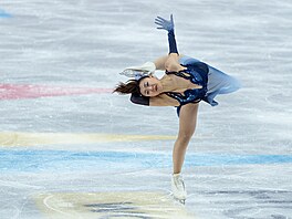 Kaori Sakamotová b�hem krátkého programu na sv�tovém �ampionátu v krasobruslení...