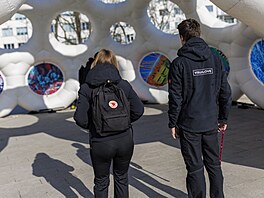 Festival oslavující techniku elektronové mikroskopie na Moravském nám�stí v...