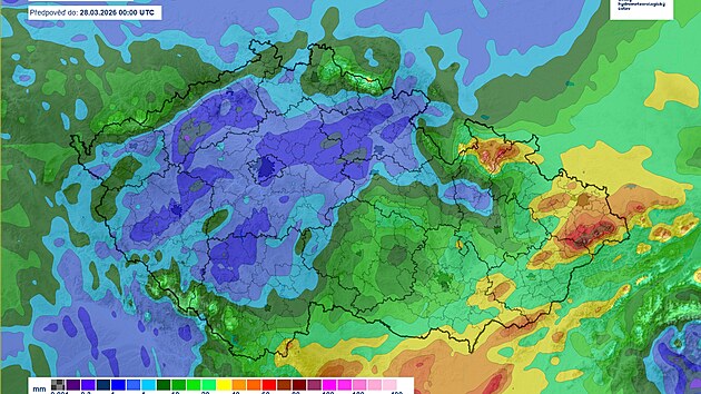 Studen� fronta p�inesla do �eska ochlazen� a ve vy���ch poloh�ch i sn�en�. (25. b�ezna 2026)