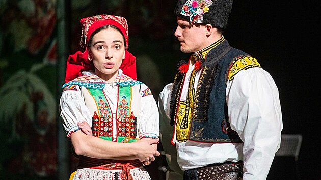 Here�ka Slov�ck�ho divadla v Uhersk�m Hradi�ti Kl�ra Ondr��kov� z�skala Cenu kritiky v kategorii Talent roku 2025. Na sn�mku v inscenaci Gazdina roba. (b�ezen 2026)
