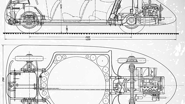 Z�kladem auta se stal podvozek Mercedes-Benz 170 H. P�smeno �H� (Heck) zna�ilo motor vzadu, co� byla pro Schl�ra ide�ln� konfigurace � umo�nila mu toti� vytvo�it naprosto hladkou p���. 